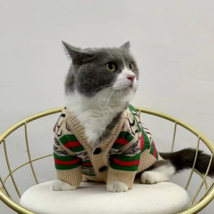 Fabrik-Haustierkleidung: Trendiger Weihnachtspullover aus Garn für Katzen und Hunde, Winter-Neuheit für Teddy, Schnauzer, Pomeranian, Strickjacke-Accessoires - Product Image 2