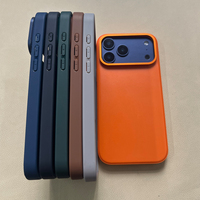 Casing iPhone 18 Pro Max dari Kulit Berlubang Pc+tpu, Bingkai Lensa Logam, Permukaan Melengkung, Pelindung Ponsel