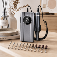 Vantrend Beauty - Perceuse à ongles professionnelle sans fil 45000 tr/min, lime à ongles électrique portable avec écran LED pour salon de manucure (Royaume-Uni)