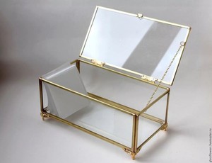 Boîte à bijoux en laiton et en verre au Design personnalisé, boîte à bijoux Antique, vente en gros, - Product Image 4