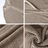 Veste courte en maille ajourée style cardigan avec fermeture éclair métallique pour femme, vente en gros personnalisée