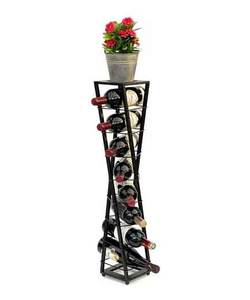 Estante para Botellas de Vino de Metal, Columna de Flores Negra Esperanza de 80 cm, Estante de Exhibición de Vino de Doble Propósito/Almacenamiento de Plantas - Product Image 6