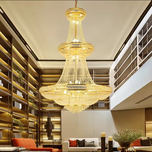 Offre Spéciale long escalier pendentifs lustres luxueux or grand plafonnier led lustre en cristal suspendu - Product Image 3