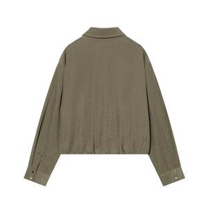 Completo da <span class=keywords><strong>donna</strong></span> 2026 nuovo, completo casual alla moda a 2 pezzi: giacca con cerniera e risvolto + pantaloni a gamba larga con elastico in vita stile retrò - Product Image 2