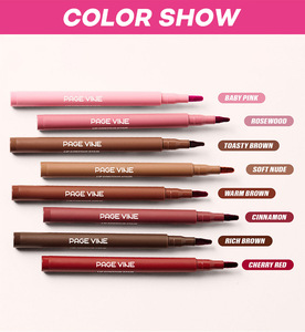 Crayon à <span class=keywords><strong>lèvres</strong></span> vegan pigmenté velours brun OEM, étiquette privée, luxe personnalisé, fini mat rose, anti-transfert, crémeux - Product Image 4