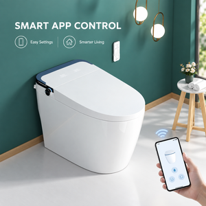 Nouvelle toilette intelligente en céramique colorée avec capteur de détection, réservoir à couvercle, télécommande, style américain, à poser au sol pour maisons et hôtels - Product Image 4