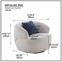 Fauteuil pivotant individuel personnalisé, fauteuil barillet confortable pour salon, fauteuil rond en bouclette, fauteuil d'appoint circulaire en sherpa