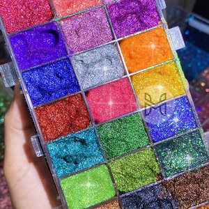 Holográfica Cosmética Festival Chunky Glitter Lentejuelas Gel Sombra de ojos Crema Color personalizado, Embalaje personalizado Resaltador Paleta Húmeda - Product Image 5