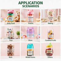 Bocaux en plastique de qualité alimentaire avec couvercle en forme d'ours mignon pour compléments alimentaires pour bébés, haricots à faire fondre et emballages de collations 560ML 8OZ