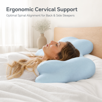 Oreiller ergonomique moderne personnalisable en mousse à mémoire de forme, avec fonction rafraîchissante Cloud, pour un sommeil réparateur et un soutien cervical