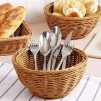 Groothandel handgeweven ecologische duurzame PP rotan multifunctionele brood- en voedselopbergmand voor thuis, bakkerij en restaurant