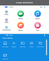 Projecteur de poche DLP LED 1080P Android 11.0 pour cinéma maison et jeux mobiles