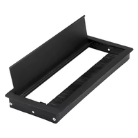 Noir argent 300mm * 120mm matériel de meubles de bureau rectangulaire en alliage d'aluminium fermeture souple câble fil boîte de gestion