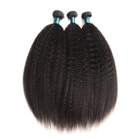 Cheveux raides crépus cheveux brésiliens remy gros Yaki 13x4 fermeture frontale en dentelle avec des faisceaux