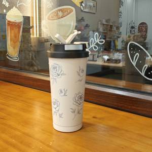 Tasse à café personnalisée Muguet pour fille, en acier inoxydable 304, thermos double paroi, portable pour voiture avec paille - Product Image 5