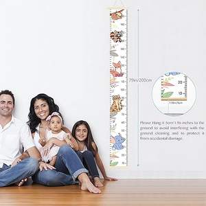 Règle de <span class=keywords><strong>mesure</strong></span> de hauteur en bois au design moderne <span class=keywords><strong>Tableau</strong></span> de croissance des animaux mignons pour enfants 4ème série d'animaux Toile mobile pour garçons et filles - Product Image 6
