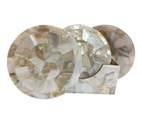 Ensemble de sous-verres artisanaux en laiton incrusté de nacre naturelle irisée de qualité supérieure, faits à la main, 4/6 pièces, articles de table de luxe écologiques