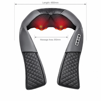 Masseur d'épaule et de cou Medcursor, chaleur électrique, massage Shiatsu, coussin de massage infrarouge, physiothérapie, matériau en cuir, portable, 3D pour le cou
