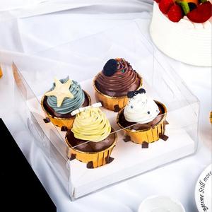Noir blanc 4 6 12 tenir grand plastique transparent PVC couvercle acrylique pâtisserie muffins plastifié cupcake boîtes emballage - Product Image 2