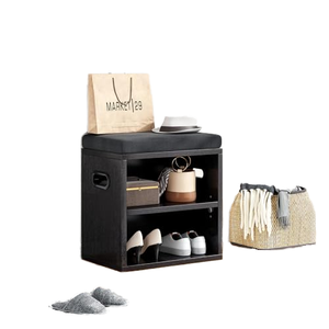 Modern Adjustable <b>Small</b> Shoe with <b>Cushion</b> Storage Seating for Entryway - Product Image 1