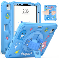 2025 casing tahan guncangan TPU silikon lumba-lumba 3D kartun lucu untuk Apple iPad Air11 2024/Air4/5/Pro11 2018/2020-2022