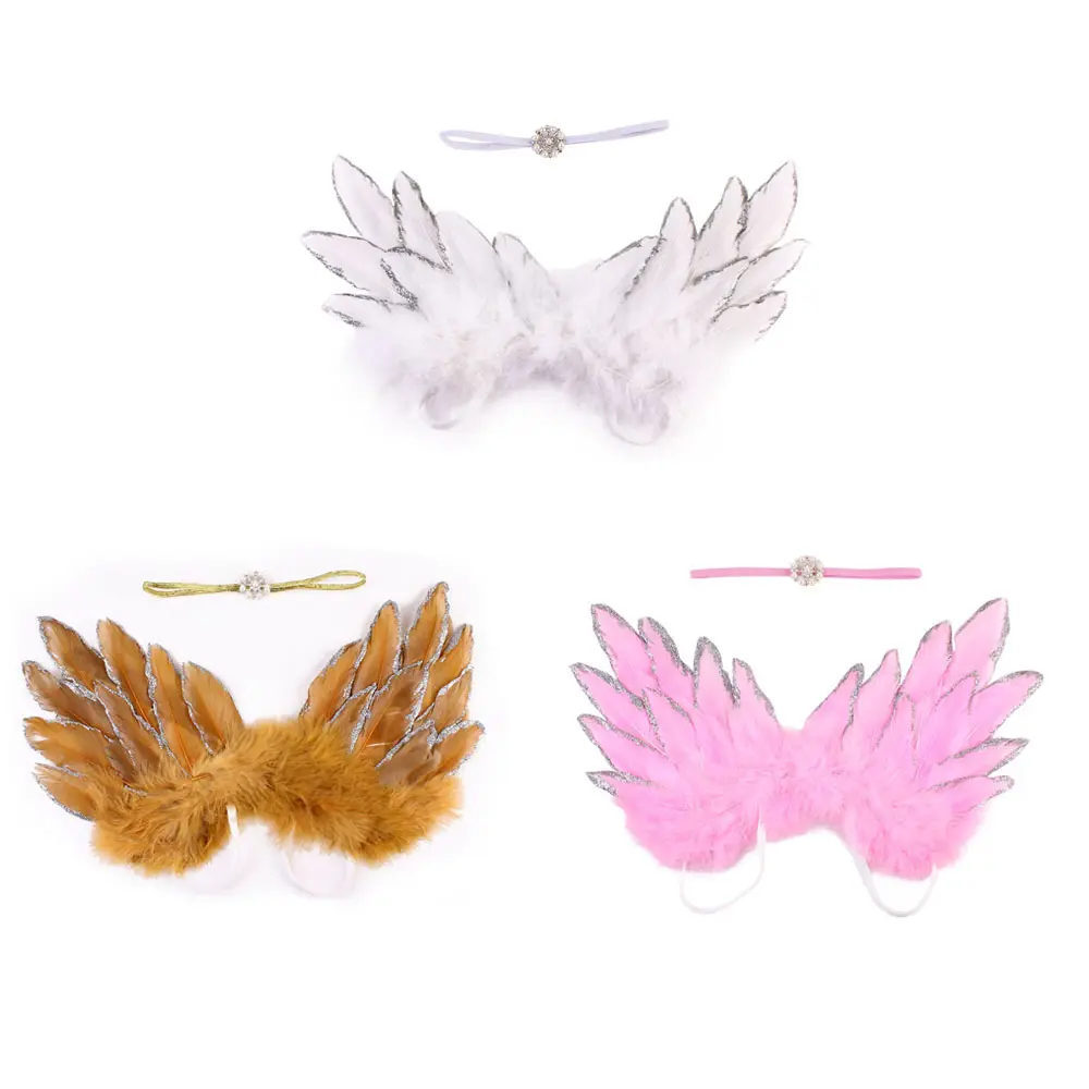 Angel Wings Newborn Photography Accessories Baby Photo Props Handmade Costumes For Infants Crochet Costumes For Babies