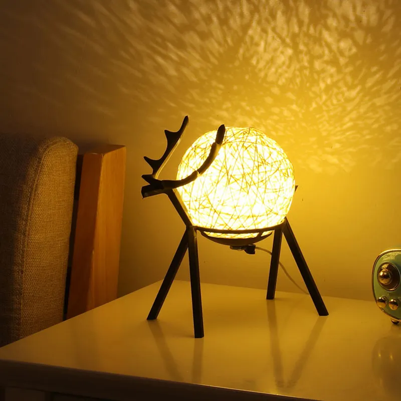 Creative deer dream warm sleep night light moon star desk lamp bedroom bedside table lamp