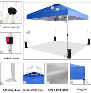 Pop-Up Eenzijdige Strandtent Gele Afdekking Aluminium Buiten Zonnescherm Evenementen Feesten Camping Tuinhuisje Vouwtuin - Product Image 5