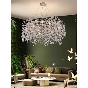 LIGHTOPS Lustre d'intérieur rond transparent en marbre Suspension en fer pour salon et salle à manger - Product Image 3