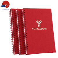 Carnet de notes personnalisé avec couverture en tissu, double spirale, estampage à chaud, logo OEM, vente en gros