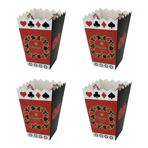 Caja de papel de palomitas de maíz con diseño de póquer para película, contenedor de palomitas de maíz para aperitivos nocturnos, soportes de palomitas de maíz para decoraciones de fiesta, Carnaval - Product Image 1