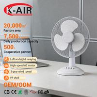 Ventilateur de table de haute qualité avec trois vitesses de réglage de la vitesse du vent et oscillation latérale pour souffler de l'air