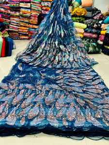 Standard Quality Sequence <b>Net</b> <b>Fabric</b> for Women Dress Making Available at Bulk Price From Indian Supplier - Product Image 5