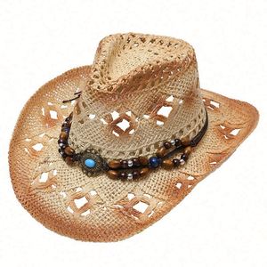 New Design <b>Straw</b> Curly Brim Party Jazz Seaside Beach Sun Visor Custom Cowboy <b>Hat</b> - Product Image 2