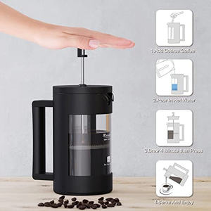 Cafetière à piston DB 12oz sans BPA, verre résistant à la chaleur, design minimaliste, portable pour le camping - Product Image 5