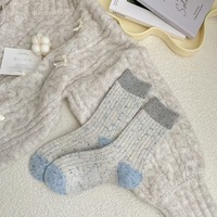 Chaussettes mi-mollet en tricot épais pour femmes, style décontracté, automne-hiver, coréen Dongdaemun, chaudes, en élasthanne/coton, usage quotidien, antidérapantes, jetables