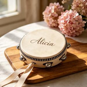 Wedding Party <strong>Percussion</strong> Tambourine 4/6 Inch Solid Birch Wood Sheepskin Drum Wholesale Custom Logo Holiday Present - Product Image 3