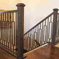 Partie d'escalier de garde-corps de clôture de porte en fer forgé décoratif