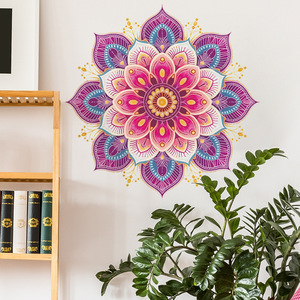 Nuevo Adhesivo Decorativo de <span class=keywords><strong>Pared</strong></span> con Diseño de Mandala en Rosa y Morado <span class=keywords><strong>para</strong></span> Dormitorio - Product Image 3