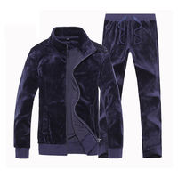 Quantité minimale de commande bas Logo personnalisé Jogging survêtement hommes deux pièces veste unisexe survêtement ensembles couleur unie hommes velours survêtement ensemble