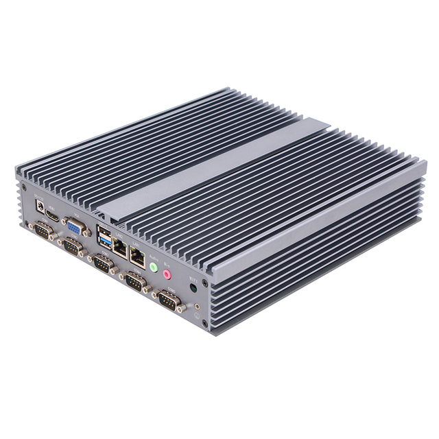 Fanless Industrial Mini PC Intel I7-6500U Embedded Automation Computer with 6RS232 COM 10USB Dual Ethernetfor Industrial Control