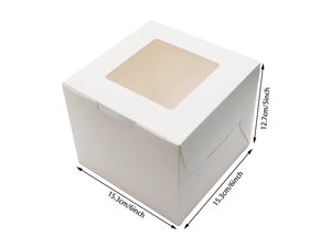 Cajas de Cartón Kraft Blanco Ecológicas <span class=keywords><strong>Personalizadas</strong></span> al por Mayor para Pasteles, con Ventana Transparente y Acabado Laminado Mate - Product Image 4