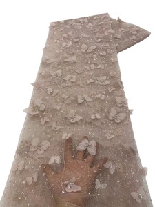 3D Bướm Thêu Lưới Đính Cườm Ren Đào Bướm Thêu Long Lanh Ren Vải Cho Ăn Mặc - Product Image 5