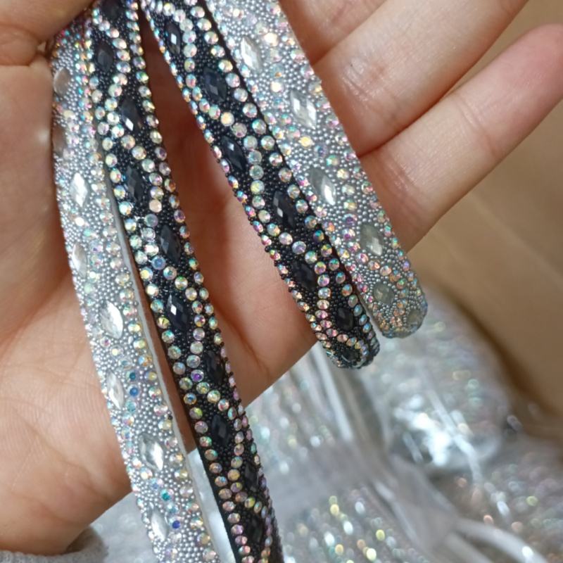 Hot Selling Women's 3D Semicircle Rhinestone Rope Shoes DIY Decorative ...