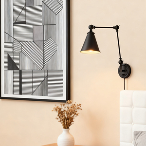 Lampada <span class=keywords><strong>da</strong></span> <span class=keywords><strong>Parete</strong></span> Vintage Pieghevole Nera/Dorata con <span class=keywords><strong>Braccio</strong></span> Orientabile per Soggiorno, Camera <span class=keywords><strong>da</strong></span> Letto, Hotel, Applique <span class=keywords><strong>da</strong></span> <span class=keywords><strong>Parete</strong></span>, Luce <span class=keywords><strong>da</strong></span> Lettura per Comodino - Product Image 3