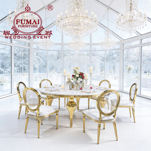 Mesa de comedor redonda de MDF para 8 o 10 personas, juego de mesa grande para banquetes, muebles modernos para cocina del hogar - Product Image 5