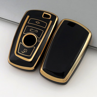 Funda Protectora de TPU Suave para Llave Inteligente de BMW Serie 3, Serie 5, X1, X3, X5, Borde Dorado, Resistente a Arañazos, Proveedor al por Mayor