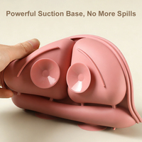 Les ustensiles d'alimentation pour bébés Les assiettes divisées pour les enfants, BPA Free Portion Control Plate Silicone Toddle