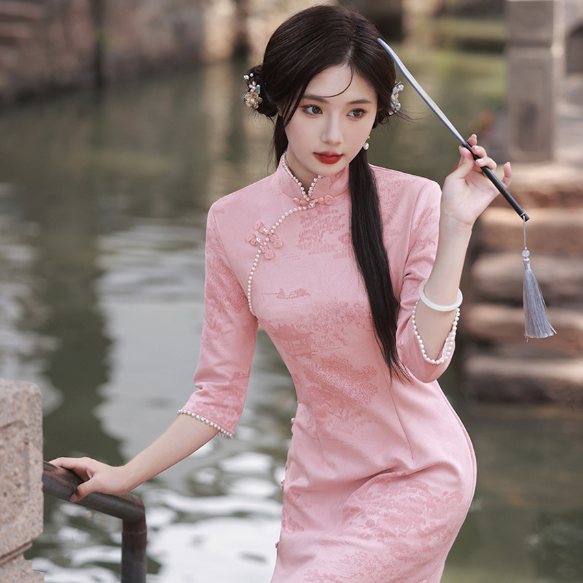Plus Size Women's Red Green pink Dresses Cheongsam Women Lady Elegant Suede Carved and Printed Sleeves Girls Qipao Factory| Alibaba.com Plus Size Women's Red Green pink Dresses Cheongsam Women Lady Elegant Suede Carved and Printed Sleeves Girls Qipao Factory| Alibaba.com