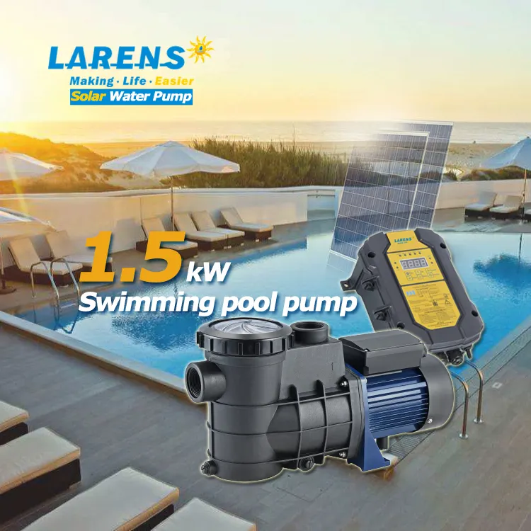 Pompe solaire commerciale 2 HP pour piscine, pompe à eau solaire cc, 1.5 kW, piscine